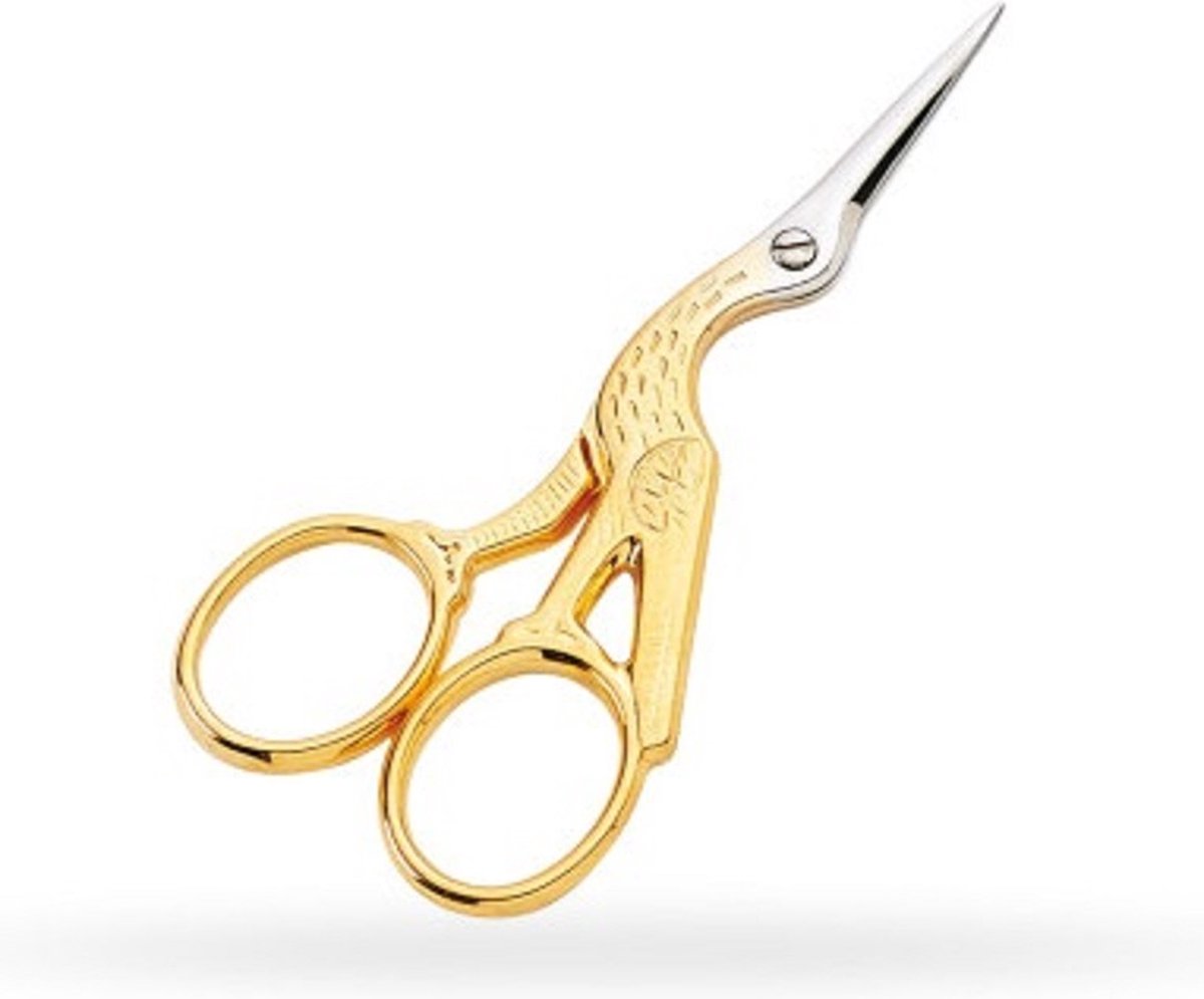 Ooievaars borduurschaartje | Goud | 11,5 cm | (Premax) Italië